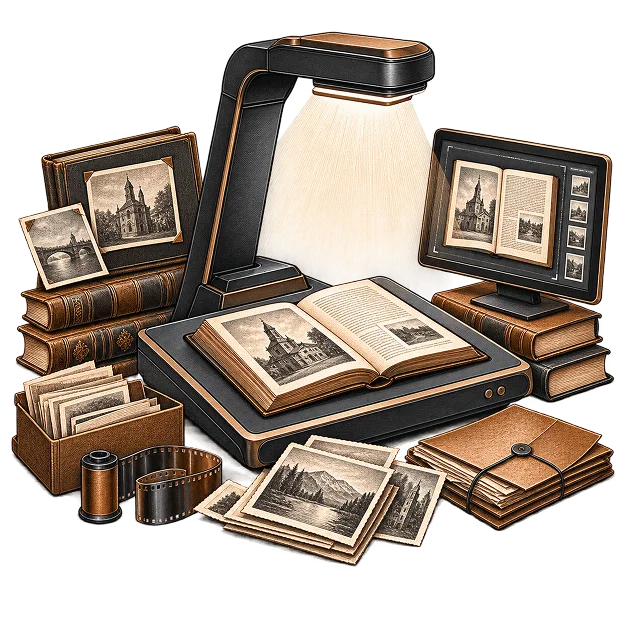Illustration representing black and white image scanning