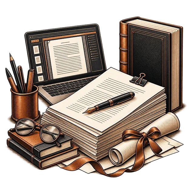Illustration representing manuscript preparation