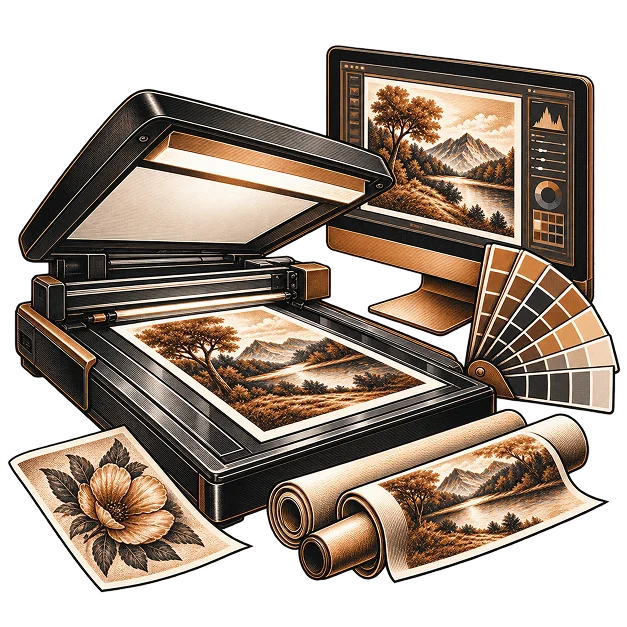 Illustration representing colour image scanning
