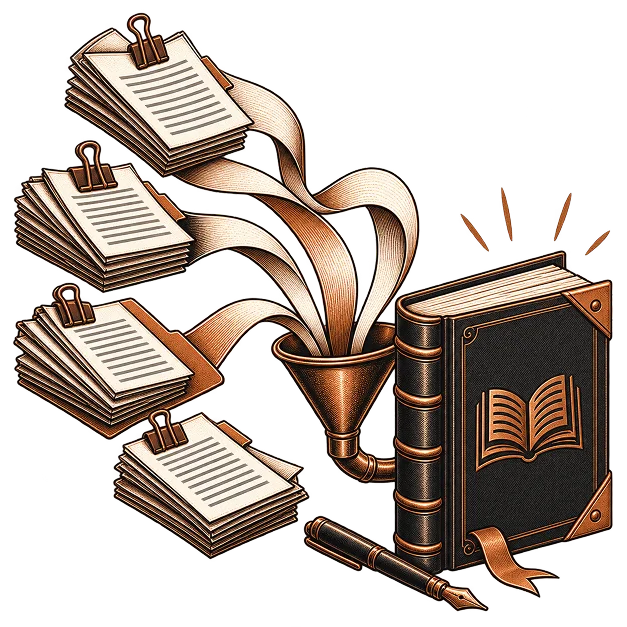 Illustration representing file merging