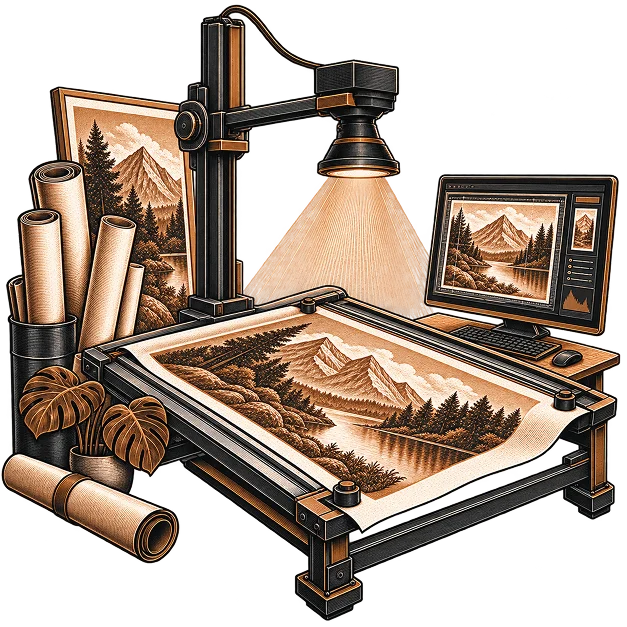 Illustration representing large image scanning