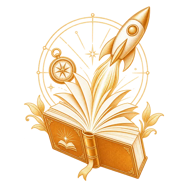 Line illustration of book Promo and Launch for a book campaign