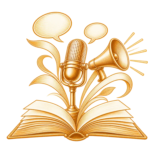 Line illustration of digital PR for a book campaign