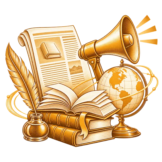 Line illustration of press Release Essential Edition for a book campaign